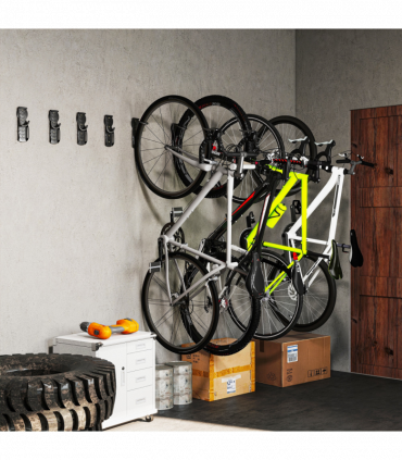 SPORTNOW 8 Pack Bike Rack, Wall Mounted Bike Hooks for Garage