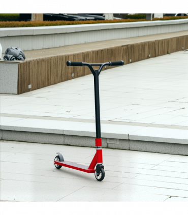 HOMCOM Stunt Scooter Entry Level Tricks Scooter for 14+ Beginners, Red