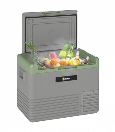 Outsunny 40L Car Refrigerator 12V Portable Freezer for Camping, Light Green