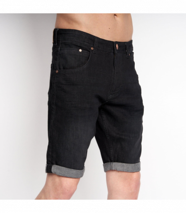 Mustone Denim Shorts Black Wash - W30