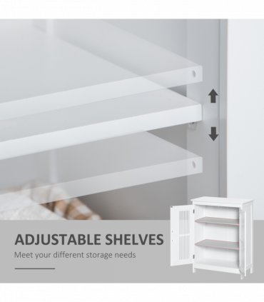 kleankin Modern Bathroom Cabinet, Freestanding Floor Cabinet with Storage, White