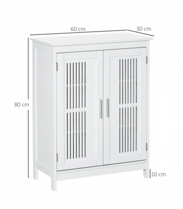 kleankin Modern Bathroom Cabinet, Freestanding Floor Cabinet with Storage, White