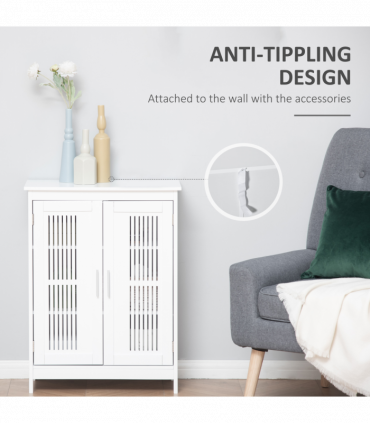 kleankin Modern Bathroom Cabinet, Freestanding Floor Cabinet with Storage, White