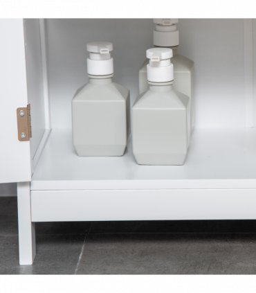 kleankin Modern Bathroom Cabinet, Freestanding Floor Cabinet with Storage, White