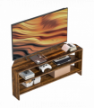 HOMCOM Corner TV Stand, TV Unit with Open Shelves for 47 Inch TV, Brown