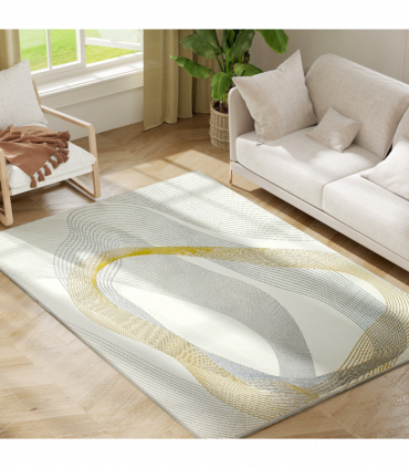 HOMCOM Machine Washable Rug, Allergy-Friendly Floor Carpet, Cream White