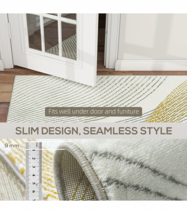 HOMCOM Machine Washable Rug, Allergy-Friendly Floor Carpet, Cream White