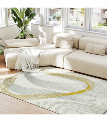 HOMCOM Machine Washable Rug, Allergy-Friendly Floor Carpet, Cream White