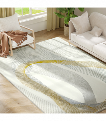 HOMCOM Machine Washable Rug, Allergy-Friendly Floor Carpet, Cream White