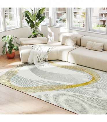 HOMCOM Machine Washable Rug, Allergy-Friendly Floor Carpet, Cream White