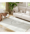HOMCOM Swirl Pattern Washable Rug, Allergy-Friendly Floor Carpet, Cream