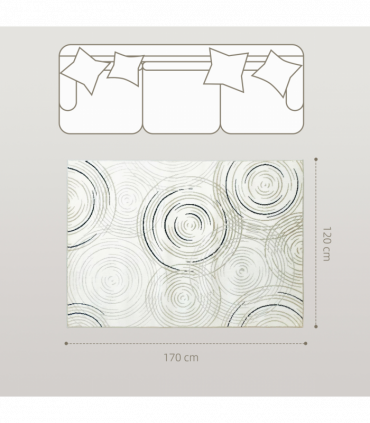 HOMCOM Swirl Pattern Washable Rug, Allergy-Friendly Floor Carpet, Cream