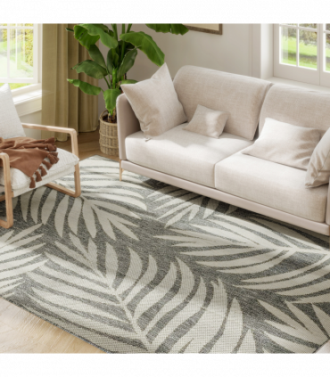 HOMCOM Easy-Cleaning Machine Washable Rug for Patio, Garden, Grey