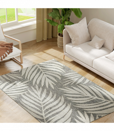 HOMCOM Easy-Cleaning Machine Washable Rug for Patio, Garden, Grey