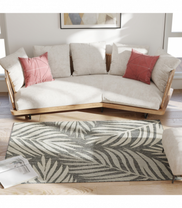 HOMCOM Easy-Cleaning Machine Washable Rug for Patio, Garden, Grey