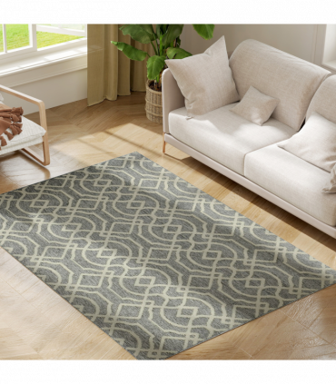 HOMCOM Easy-Cleaning Machine Washable Rug for Patio, Garden, Grey