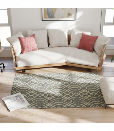 HOMCOM Easy-Cleaning Machine Washable Rug for Patio, Garden, Grey