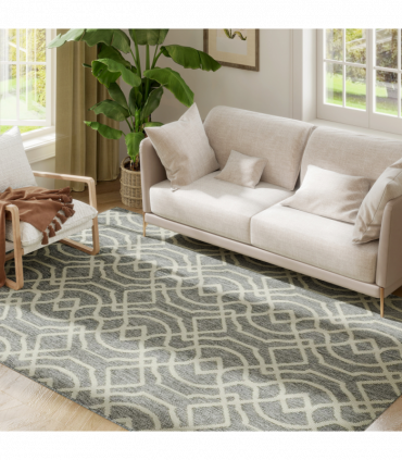 HOMCOM Easy-Cleaning Machine Washable Rug for Patio, Garden, Grey