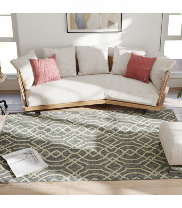 HOMCOM Easy-Cleaning Machine Washable Rug for Patio, Garden, Grey