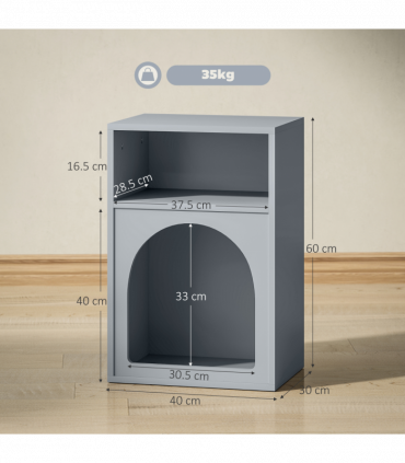 HOMCOM Bedside Table, Modern Bedside Cabinet for Bedroom, Grey