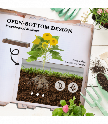 Outsunny Galvanised Raised Bed for Garden, Outdoor Elevated Planter Box, Brown