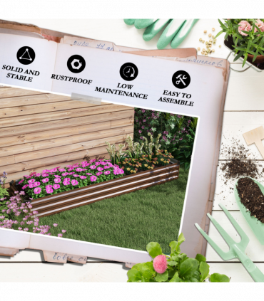 Outsunny Galvanised Raised Bed for Garden, Outdoor Elevated Planter Box, Brown