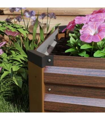 Outsunny Galvanised Raised Bed for Garden, Outdoor Elevated Planter Box, Brown