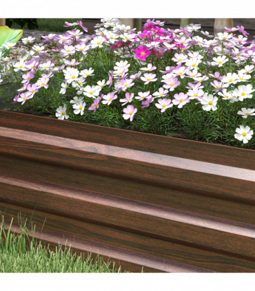 Outsunny Galvanised Raised Bed for Garden, Outdoor Elevated Planter Box, Brown