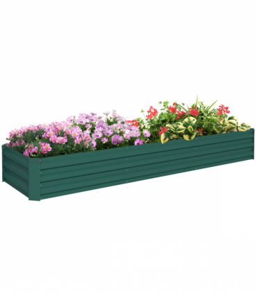 Outsunny Galvanised Raised Bed for Garden, Outdoor Elevated Planter Box Green