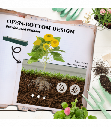 Outsunny Galvanised Raised Bed for Garden, Outdoor Elevated Planter Box Green