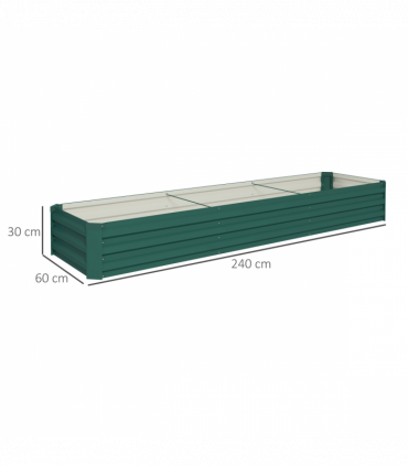 Outsunny Galvanised Raised Bed for Garden, Outdoor Elevated Planter Box Green