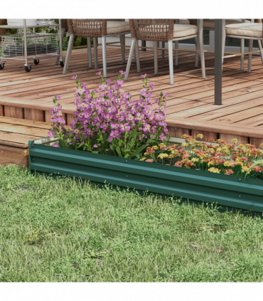 Outsunny Galvanised Raised Bed for Garden, Outdoor Elevated Planter Box Green