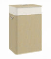 HOMCOM Laundry Hamper with Removable Washable Liner Bag, Nature Wood Finish