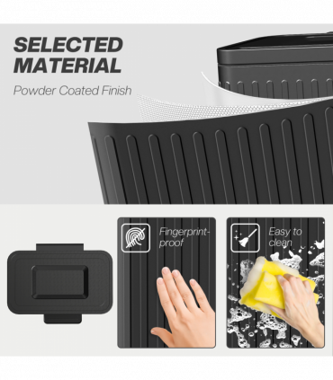 HOMCOM 2 x 20L Double Rubbish Bin, Pedal Bin with Soft-Close Lid, Black