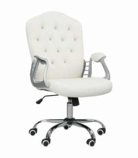 Vinsetto Home Office Chair with Adjustable Height Tilt Function Cream White