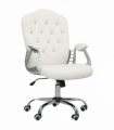 Vinsetto Home Office Chair with Adjustable Height Tilt Function Cream White