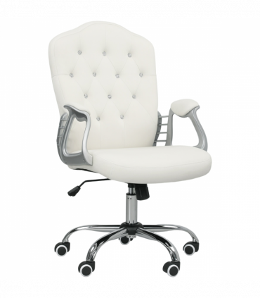 Vinsetto Home Office Chair with Adjustable Height Tilt Function Cream White