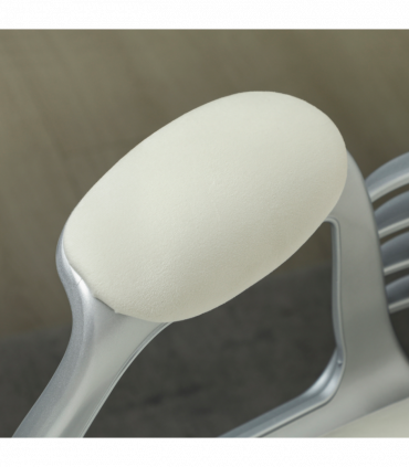 Vinsetto Home Office Chair with Adjustable Height Tilt Function Cream White