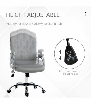Vinsetto Home Office Chair with Adjustable Height Tilt Function Grey