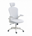 Vinsetto Mesh Chair with Headrest, 4D Lumbar Support, Flip-up Arm, White