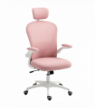 Vinsetto Mesh Chair with Headrest, 4D Lumbar Support, Flip-up Arm, Pink