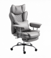 HOMCOM Office Chair, High Back Leathaire Desk Chair for Home, Grey