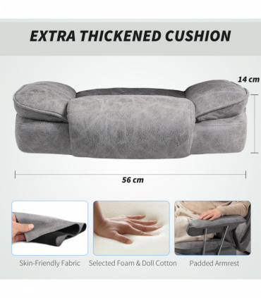 HOMCOM Office Chair, High Back Leathaire Desk Chair for Home, Grey