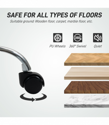 HOMCOM Modern Vanity Computer Desk Chair with Rolling Wheels, Pink