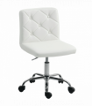 HOMCOM Modern Vanity Computer Desk Chair with Rolling Wheels, White
