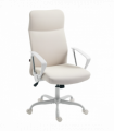 HOMCOM High Back Office Chair, Computer Desk Chair for Home, Cream White