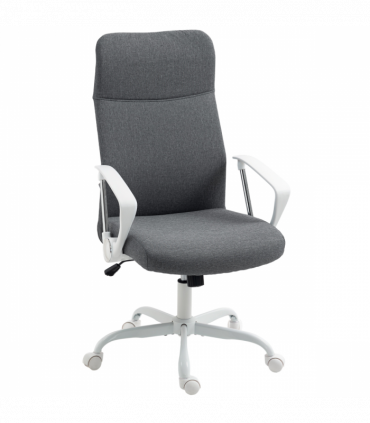 HOMCOM High Back Office Chair, Computer Desk Chair for Home, Grey