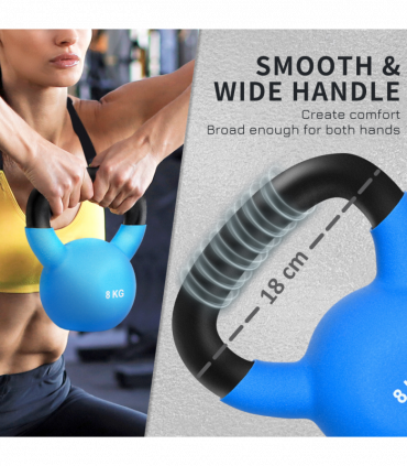 HOMCOM 8KG Kettlebell with Soft Body and Non-Slip Handle, Blue