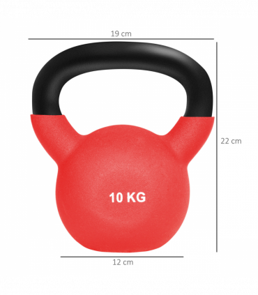 HOMCOM 10KG Kettlebell with Soft Body and Non-Slip Handle, Red