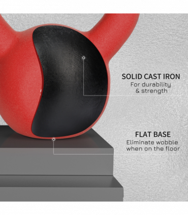 HOMCOM 10KG Kettlebell with Soft Body and Non-Slip Handle, Red